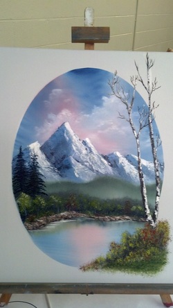 Oil Painting using Bob Ross Techniques